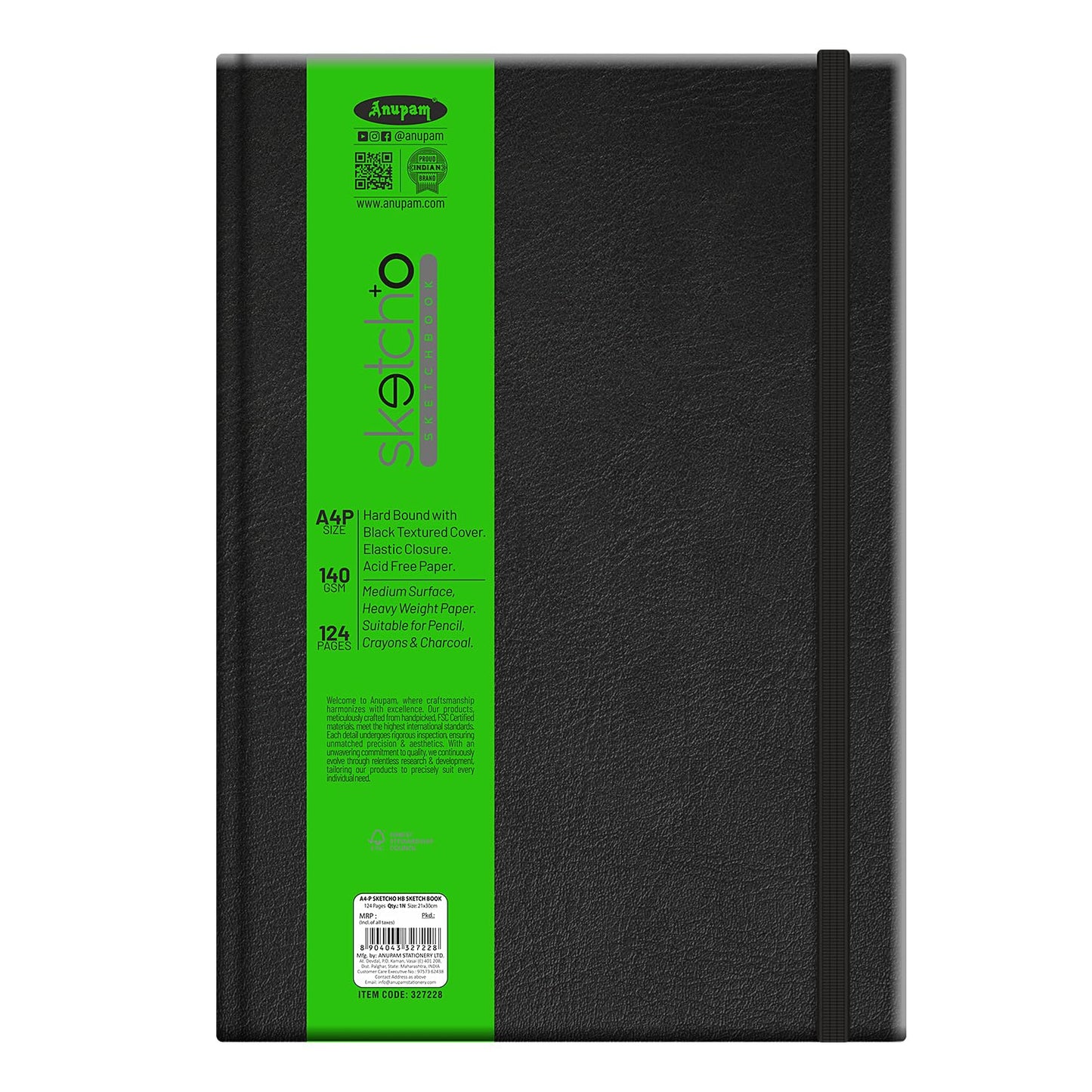 Anupam SketchO Sketchbook | Hardbound | 140gsm | Sizes: A3, A4, A5