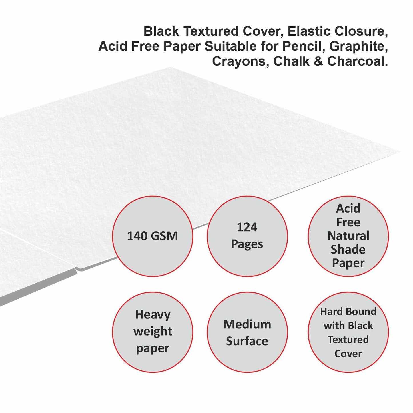 Anupam SketchO Sketchbook | Hardbound | 140gsm | Sizes: A3, A4, A5