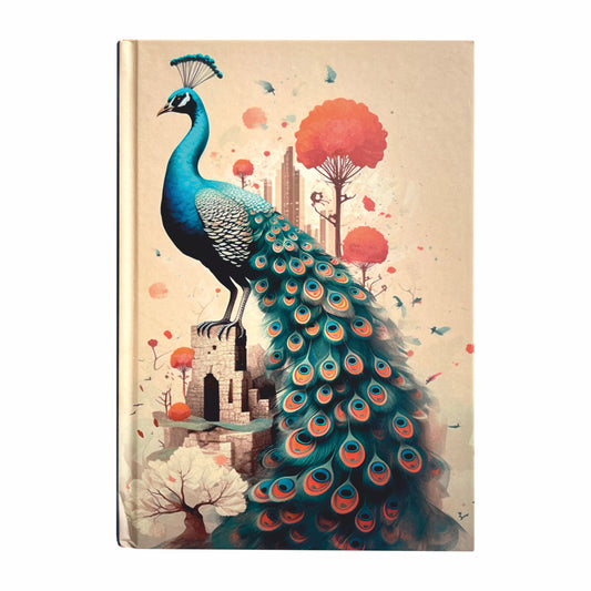 Anupam Peacock Design A6 Soft Cover, Hard-Bound Diary| 192 Pages