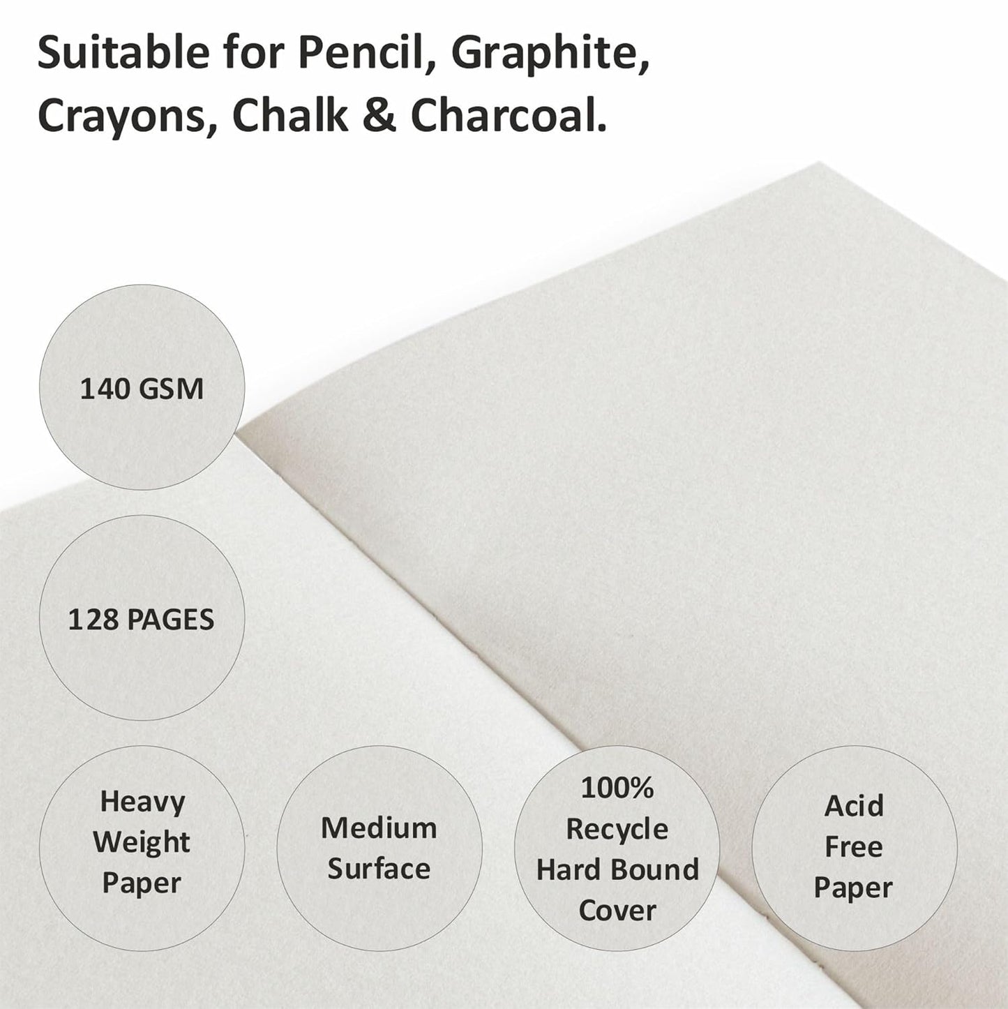 Anupam Earth Sketche Drawing Book - Hardbound Book - 140GSM - A4