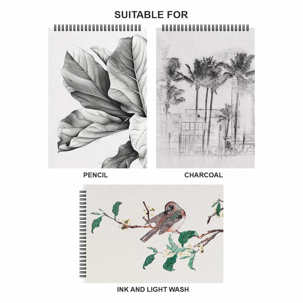 Anupam Sketcho Sketch Book | A4 | Spiral | 140gsm | 50 Sheets, 100 Pages