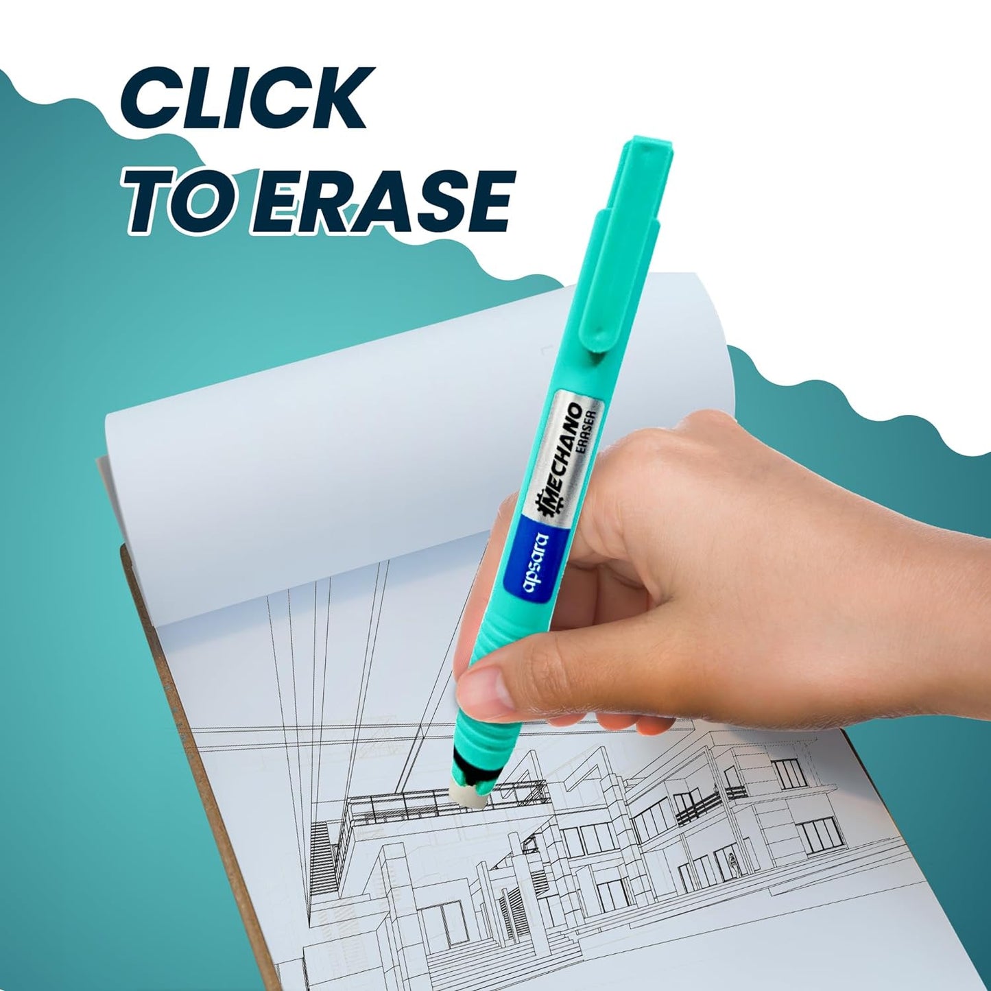Apsara Mechano Eraser | Click Mechanism Eraser |With 1 Eraser