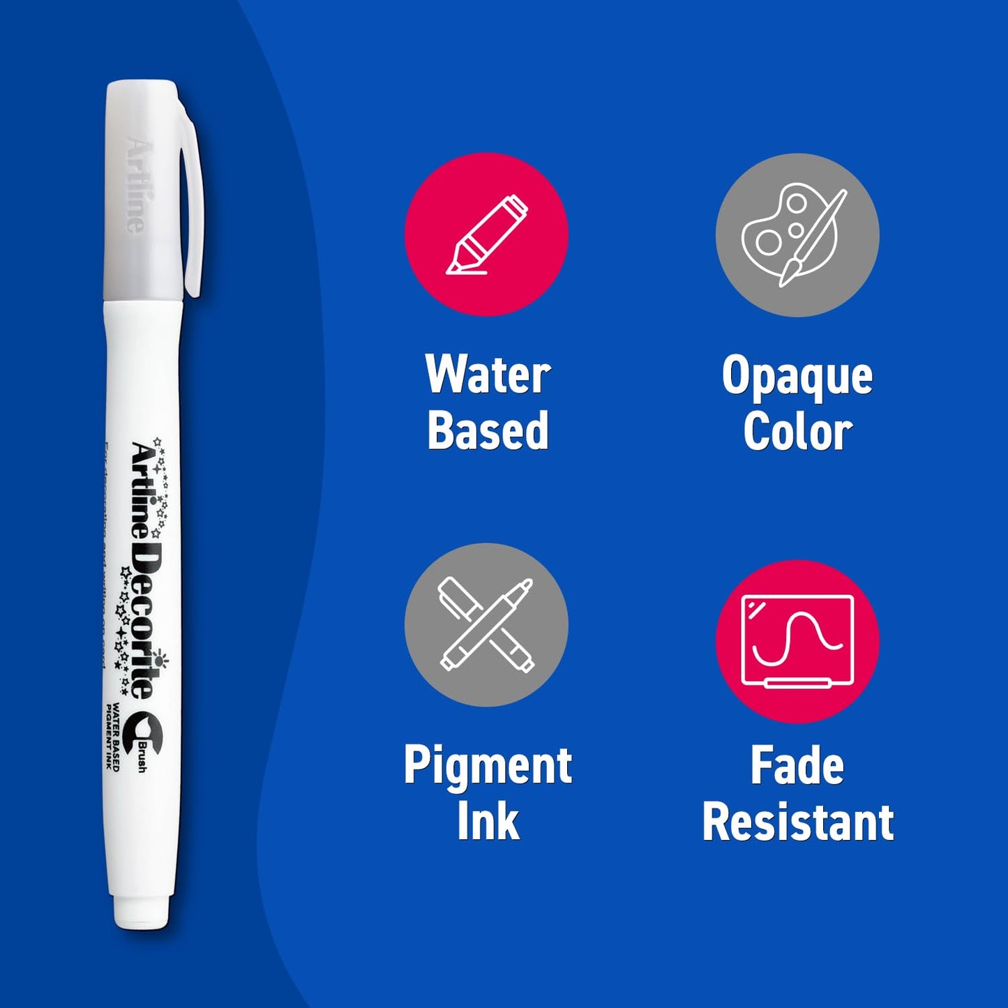 Artline Decorite Metallic Brush Markers | Set Of 4