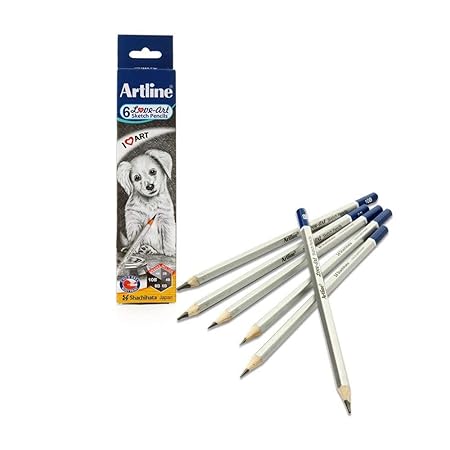 Artline Love Art Ultra Dark Sketch Pencil Set| Set Of 6 Sketch Pencil | Black