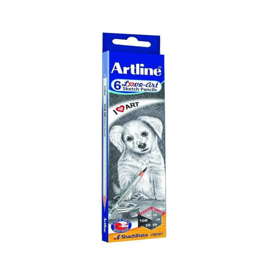Artline Love Art Ultra Dark Sketch Pencil Set| Set Of 6 Sketch Pencil | Black