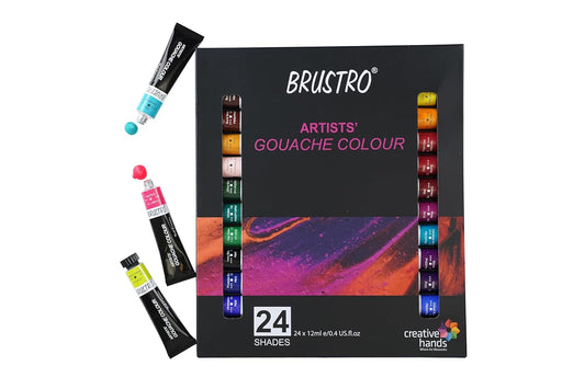 BRUSTRO Artist's Gouache Colour | Set of 24 Colors | 12ml Tubes