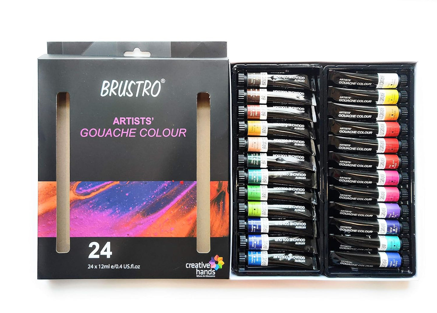 BRUSTRO Artist's Gouache Colour | Set of 24 Colors | 12ml Tubes