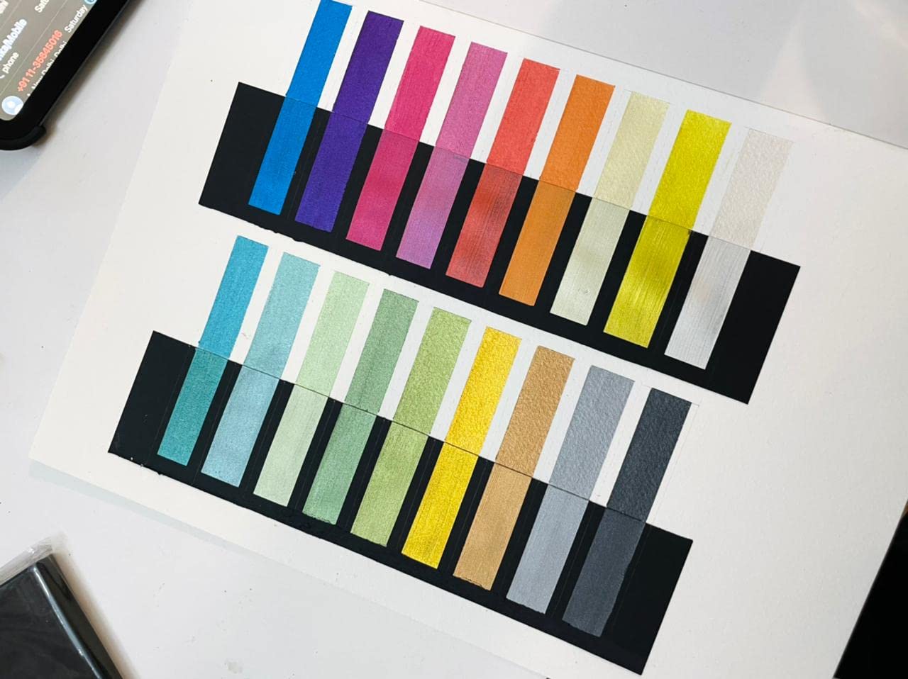 BRUSTRO Artists Metallic Gouache Paint | Set of 18 Shades | 12ml