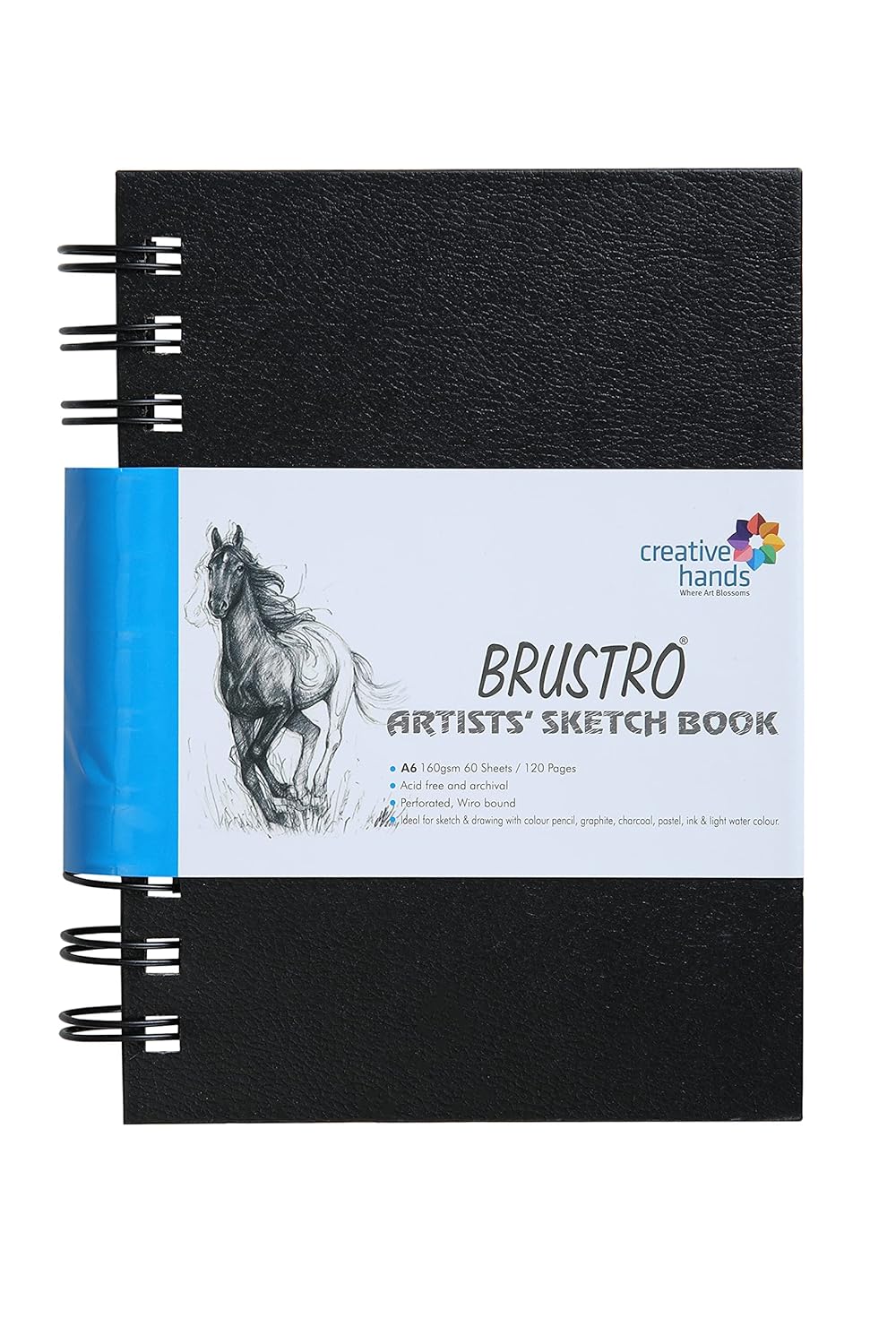 BRUSTRO Artists Wiro Bound Sketch Book | 120 Pages, 160 GSM | Size: A3, A4, A5, A6