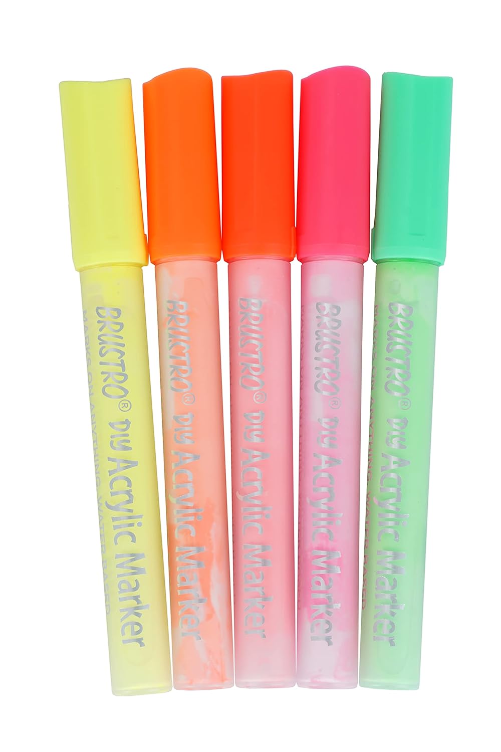 Brustro Acrylic (DIY) Marker Set | 5 Shades | Fluorescent Shades