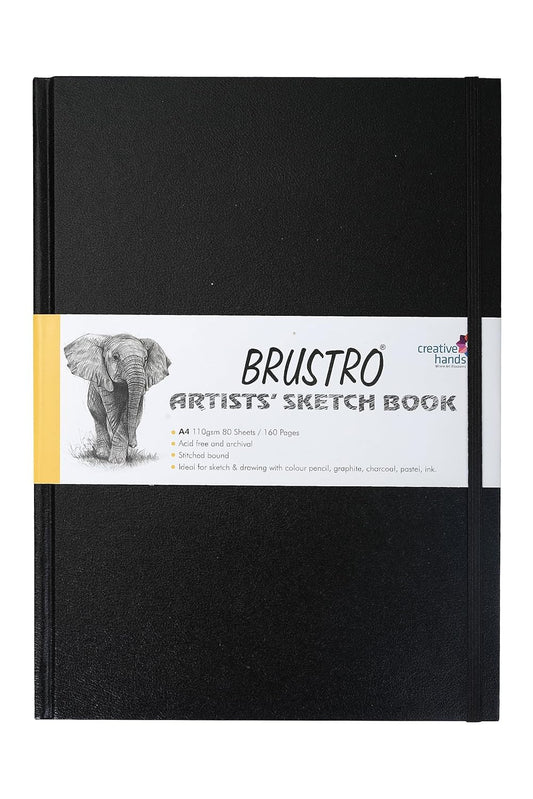 Brustro Artist's Stitched Bound Sketch Book | A4 Size | 160 Pages | 110 GSM