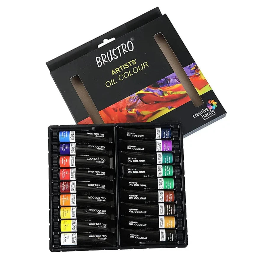 BRUSTRO Artists’ Oil Colours | Set of 18 | 12ML Tubes