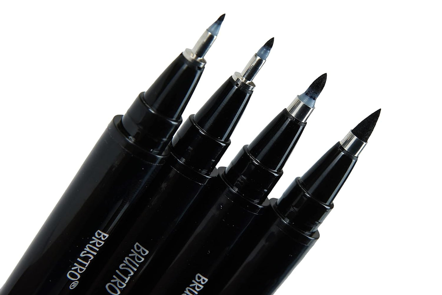 Brustro Fude Hard-tip Black Ink Calligraphy Brush Pen | Set of 4 (Extra-fine/Fine/Medium/Bold)