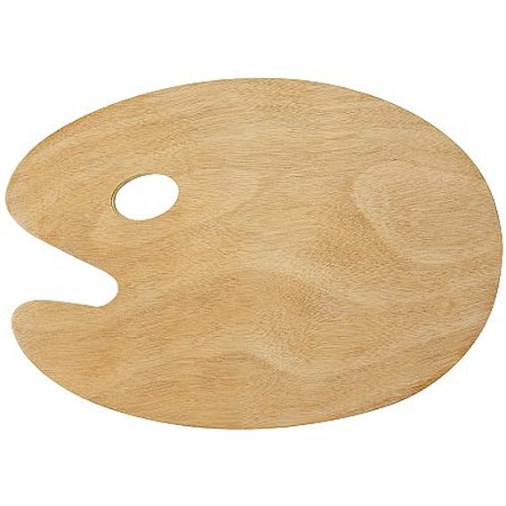 Brustro Wooden Colour Mixing Palette | 40 x 30 cm | Comfortable Thumb Grip