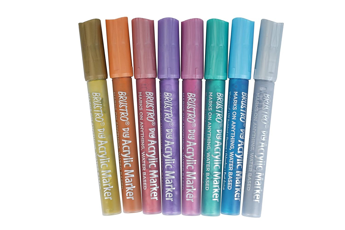Brustro Acrylic (DIY) Marker Set | 8 Shades | Metallic Shades