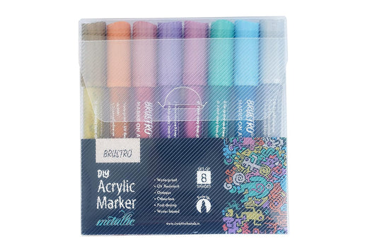 Brustro Acrylic (DIY) Marker Set | 8 Shades | Metallic Shades