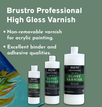 Brustro Professional High Gloss Varnish | 200ml | 500ml | 1000ml | Perfect Coating on Acrylic Painting,