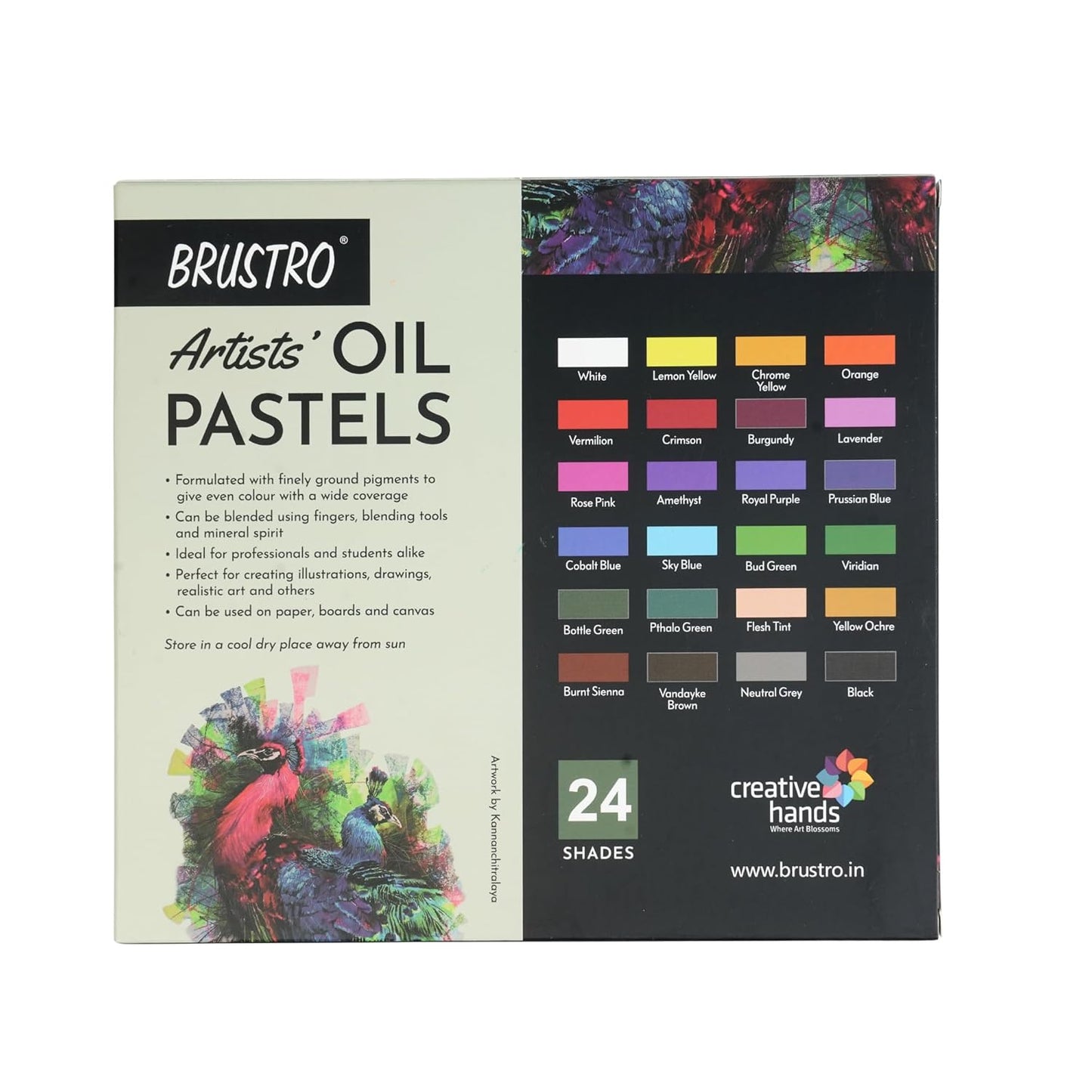 BRUSTRO Artist Oil Pastels Set | 24 Shades (Regular Shades)