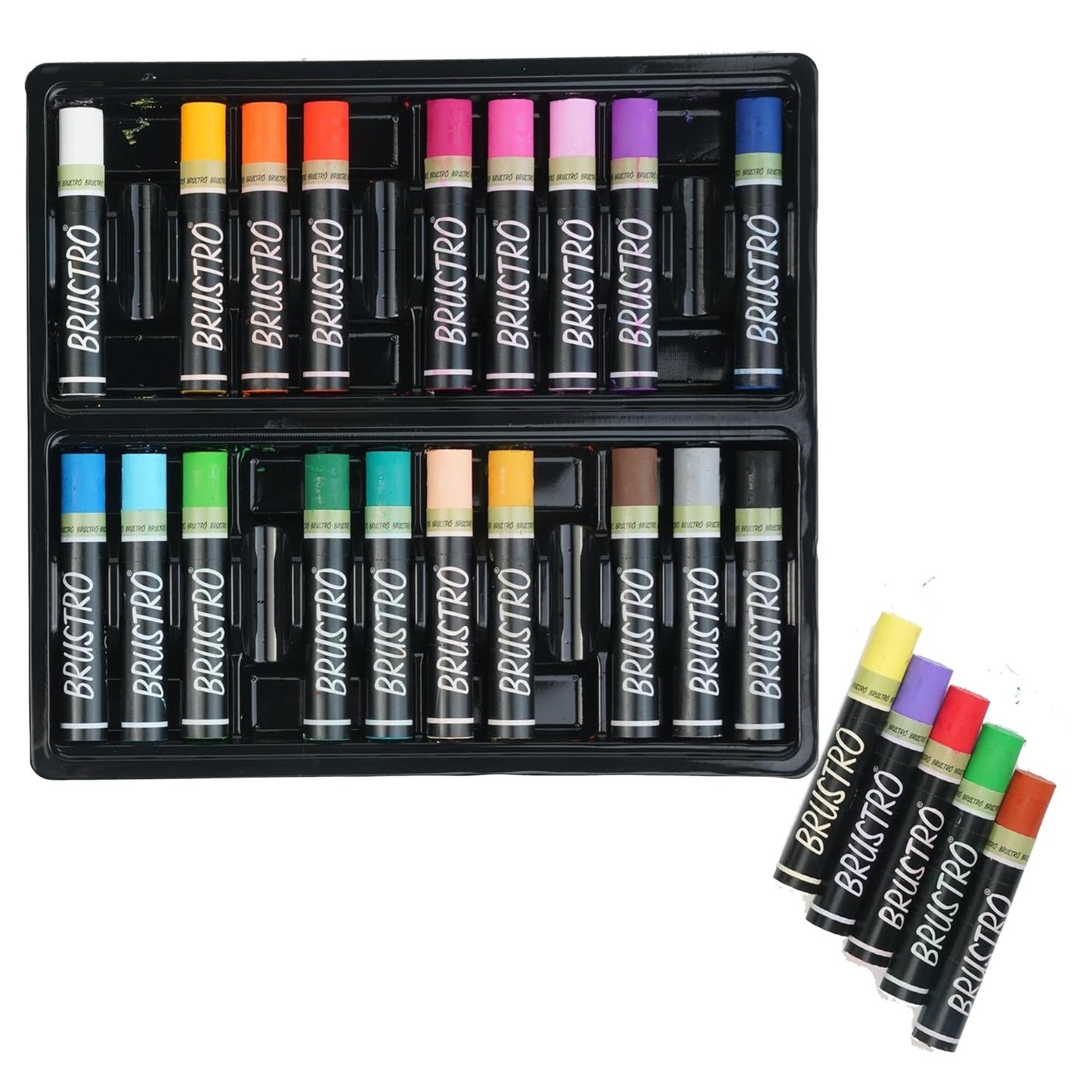 BRUSTRO Artist Oil Pastels Set | 24 Shades (Regular Shades)