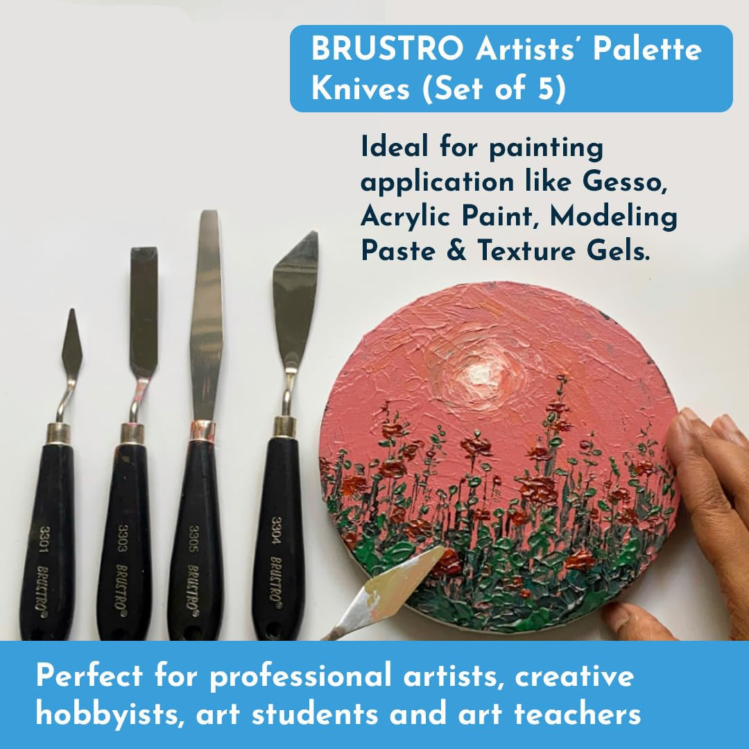 BRUSTRO Artists Palette Painting Knives | Set of 5 |