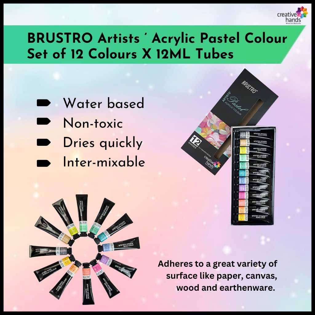 BRUSTRO Artist's Acrylic Pastel Colour | 12 Shades | 12ml