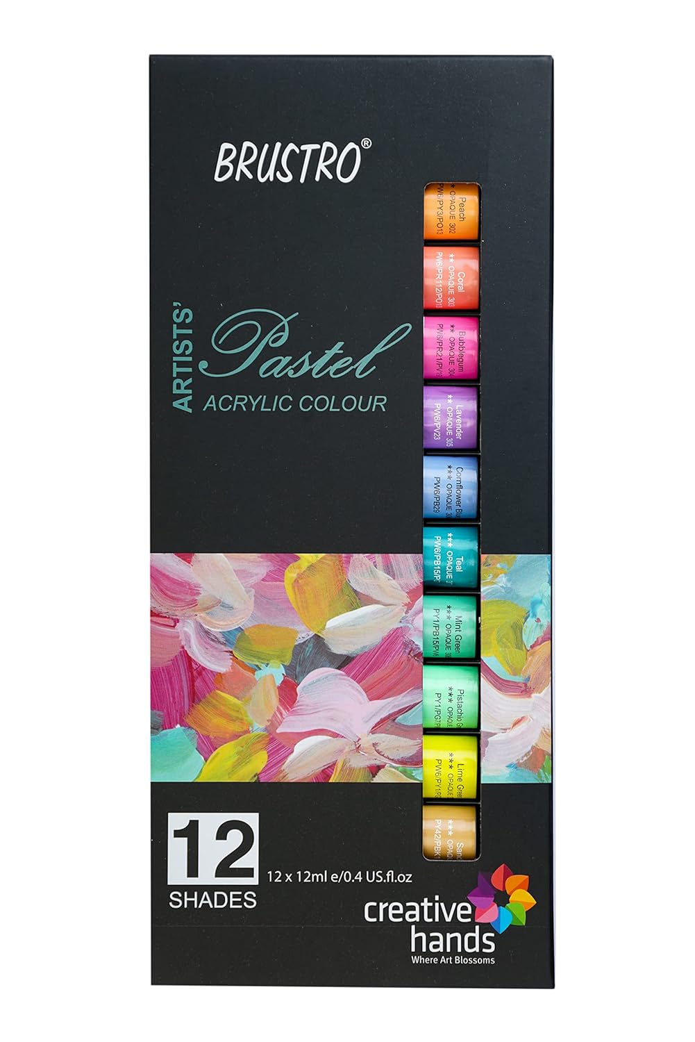 BRUSTRO Artist's Acrylic Pastel Colour | 12 Shades | 12ml