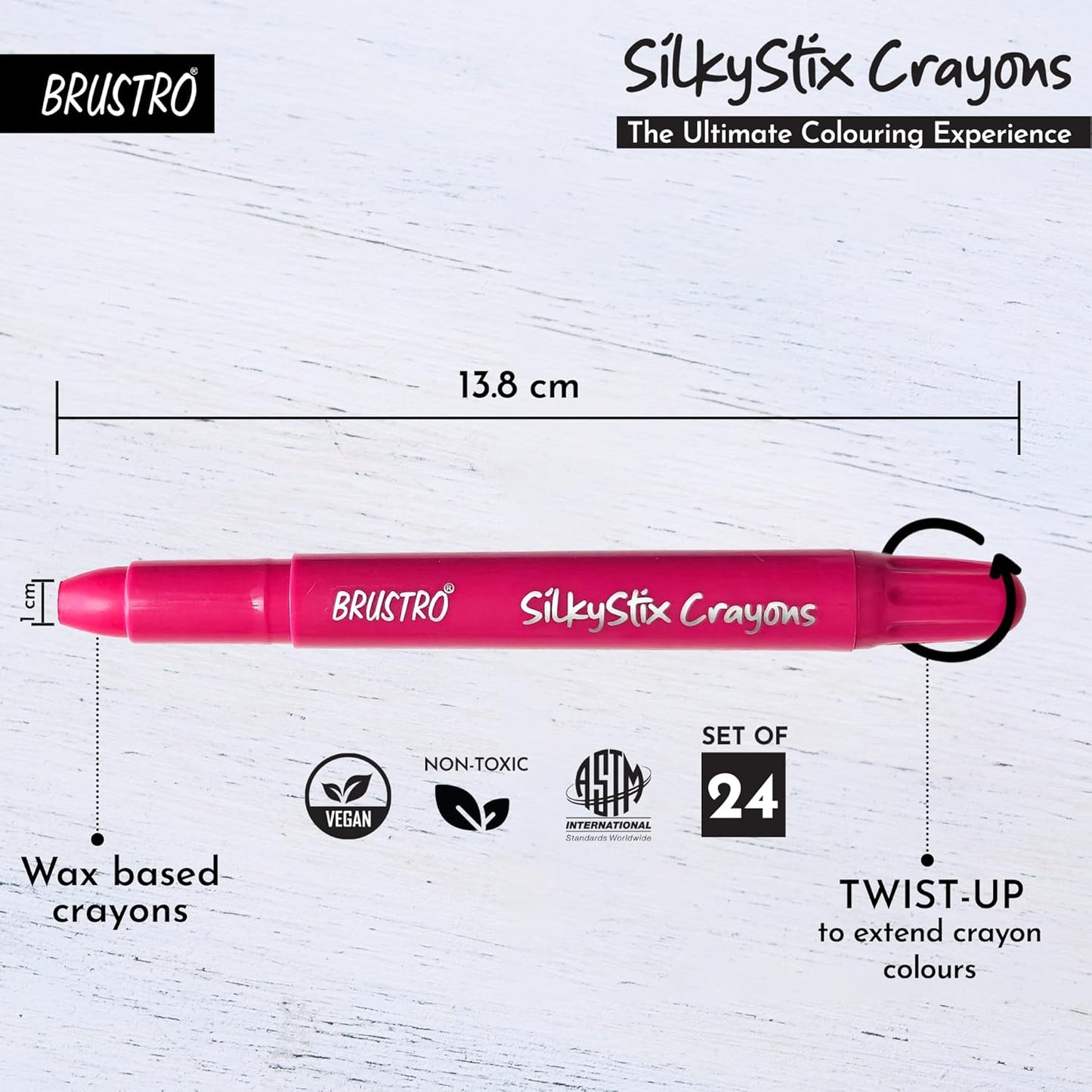 BRUSTRO SilkyStix Crayons Set | 24 Shades