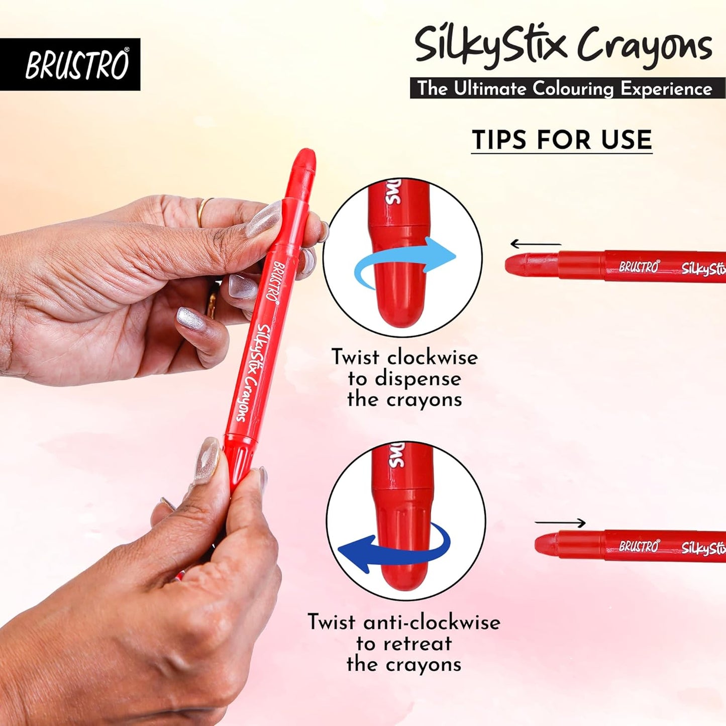 BRUSTRO SilkyStix Crayons Set | 24 Shades