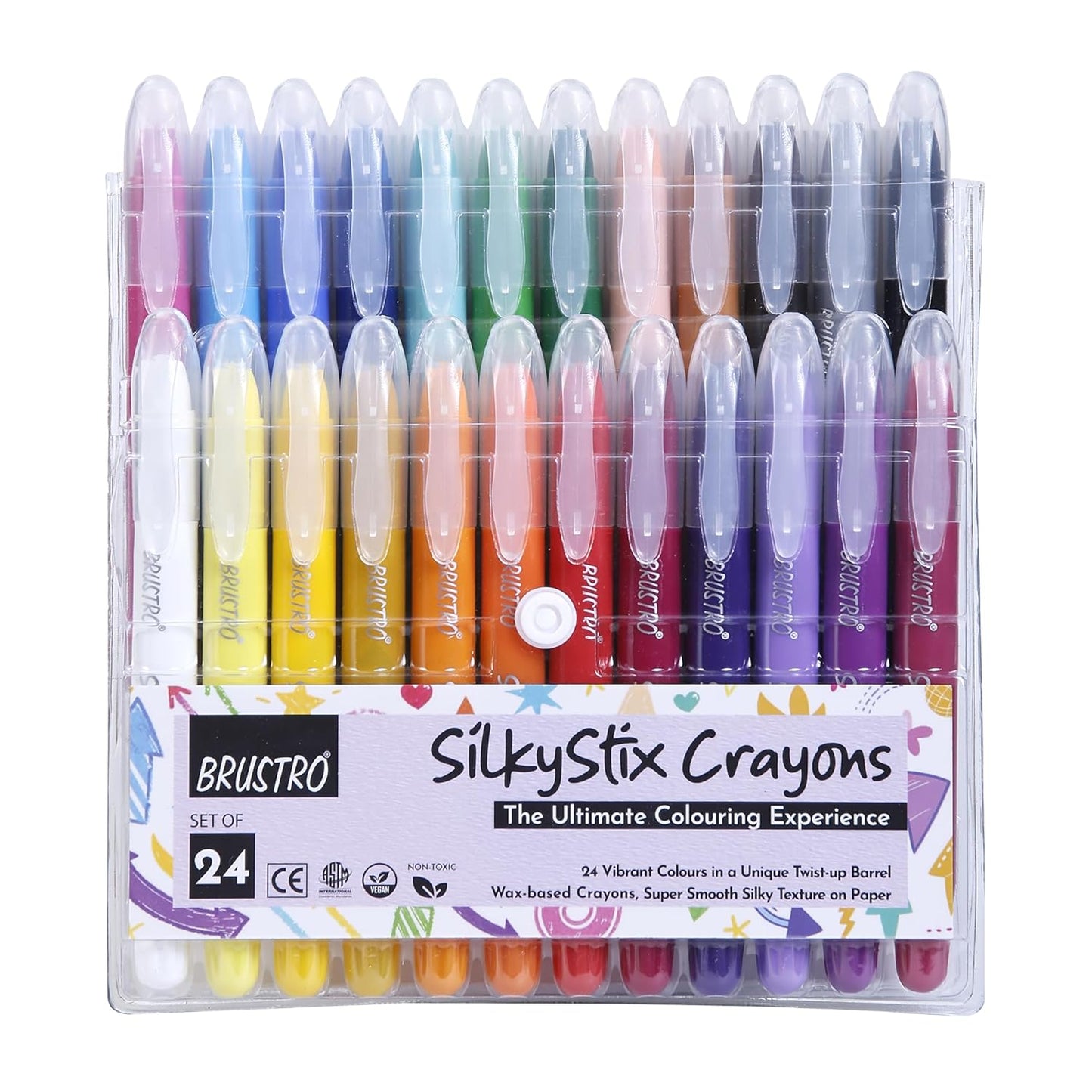 BRUSTRO SilkyStix Crayons Set | 24 Shades