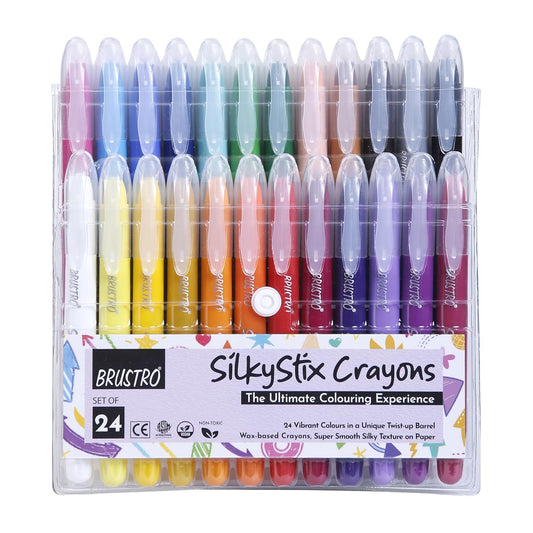 BRUSTRO SilkyStix Crayons Set | 24 Shades