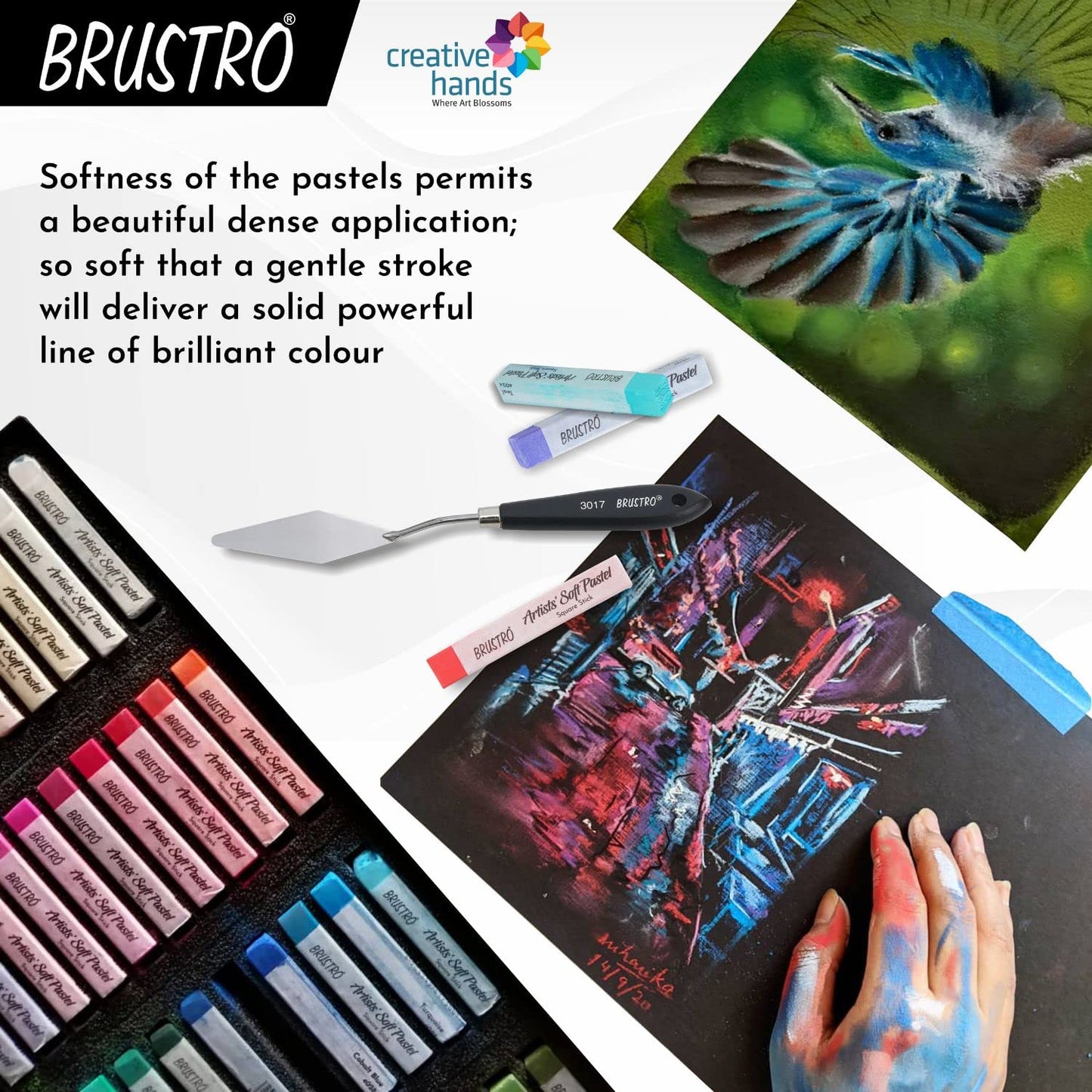 BRUSTRO Artist's Soft Pastels, Sticks - Set of 24 | Multicolor
