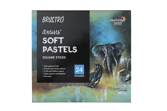 BRUSTRO Artist's Soft Pastels, Sticks - Set of 24 | Multicolor