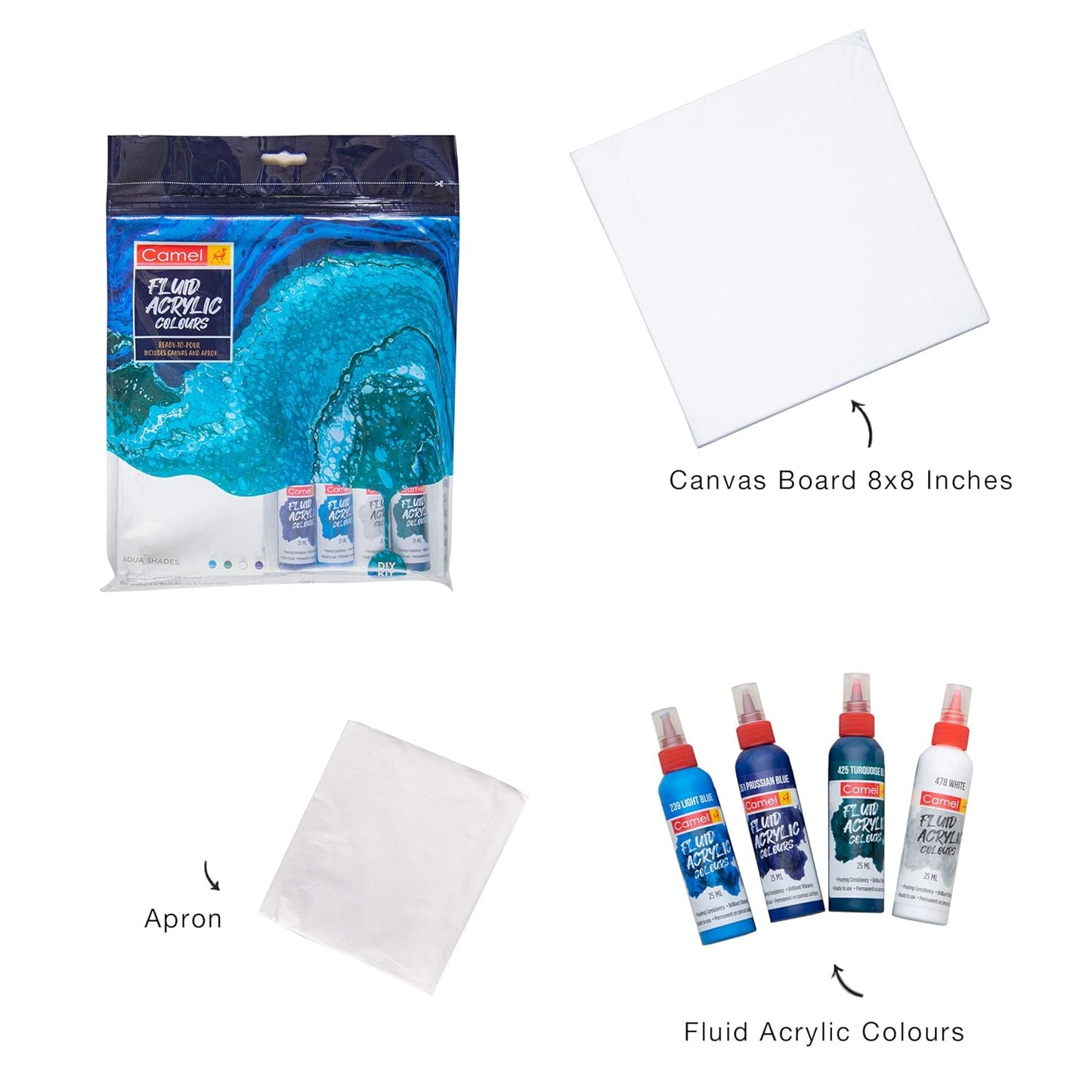 Camel Fluid Acrylic Kit | Aqua Series