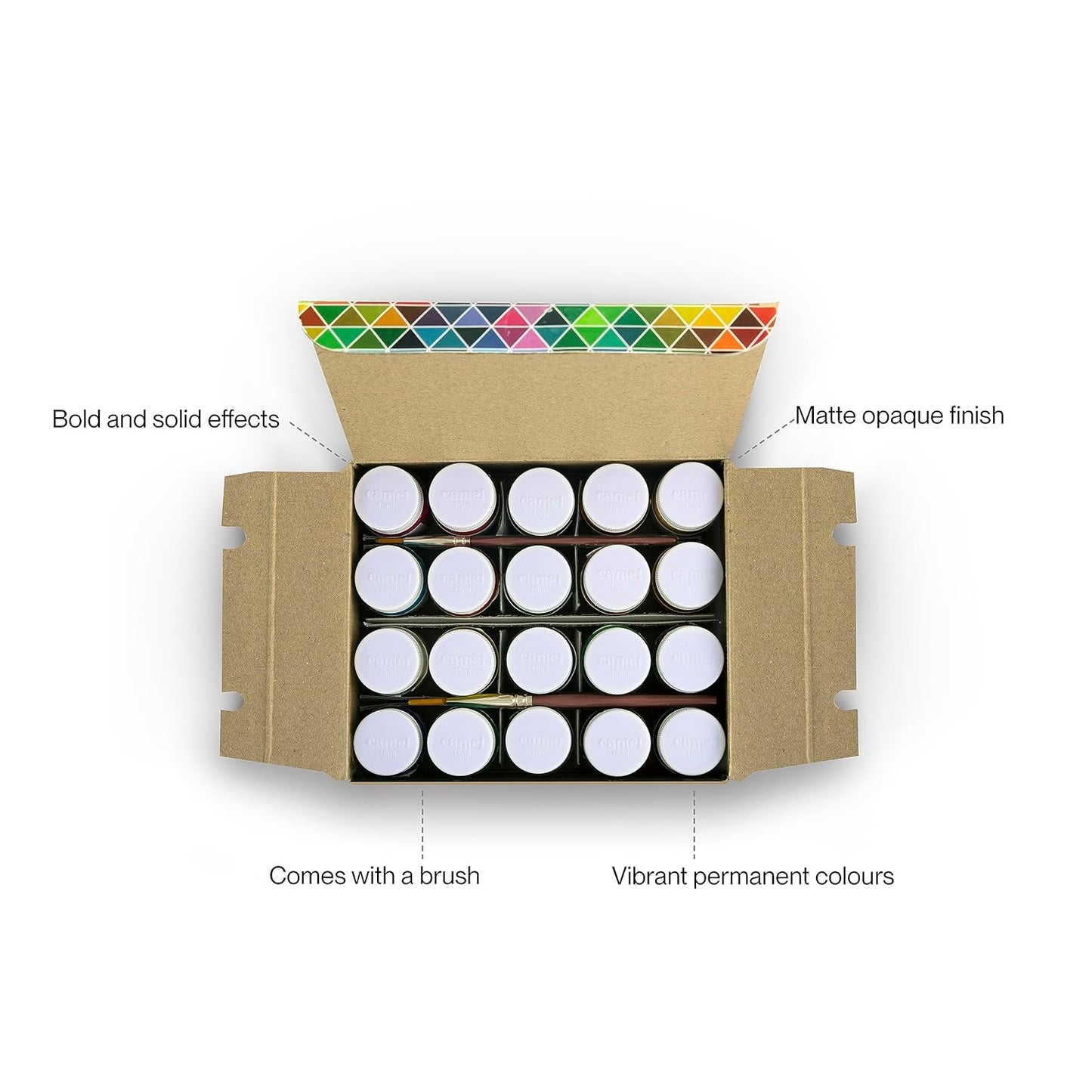 Camel Premium Poster Colour Set with Brush | 20 Shades | 15ml