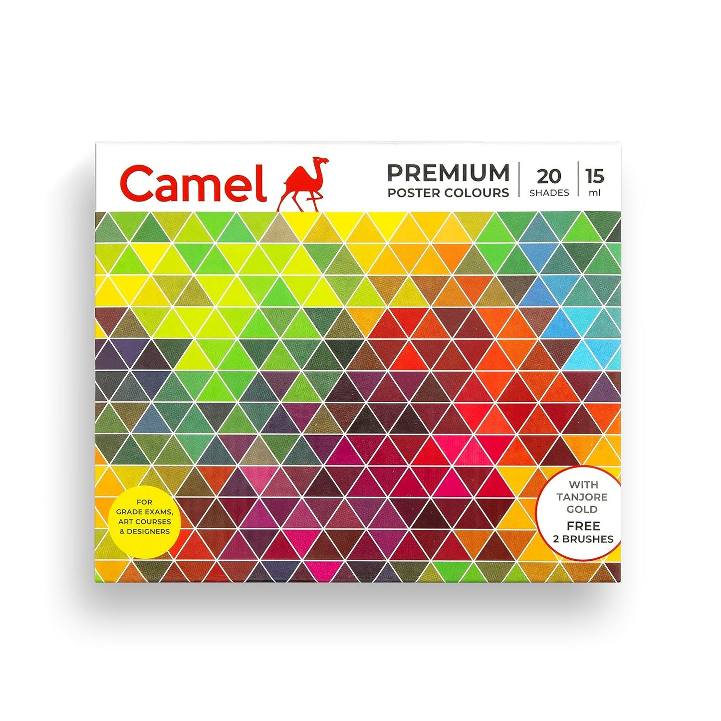 Camel Premium Poster Colour Set with Brush | 20 Shades | 15ml