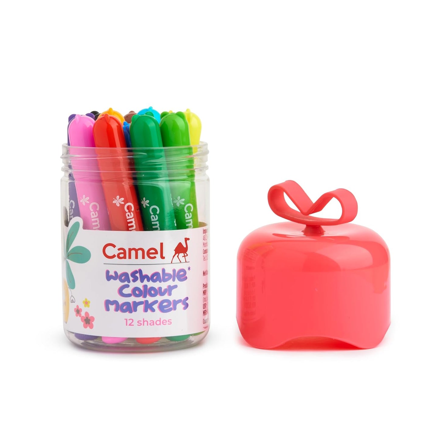 Camel Washable Colour Marker Set | 12 Shades (lid Colour May Vary)