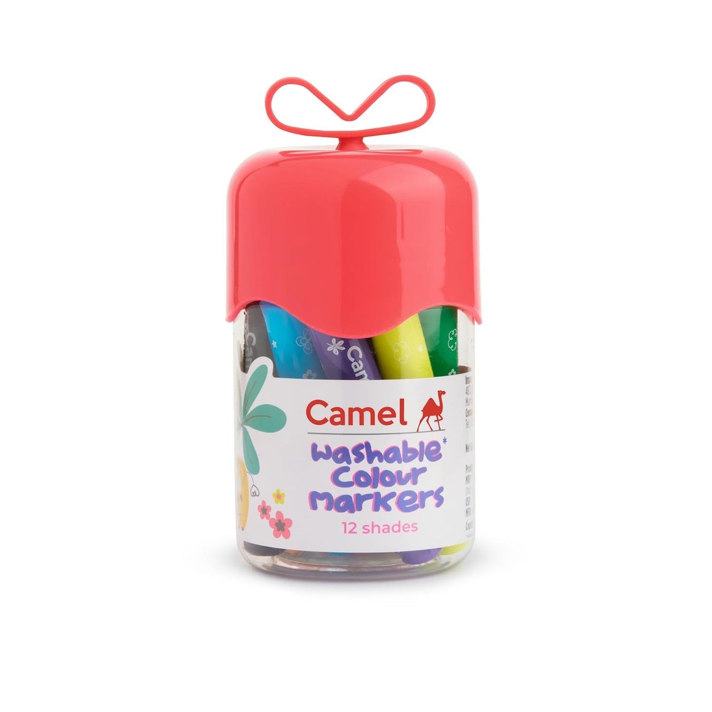 Camel Washable Colour Marker Set | 12 Shades (lid Colour May Vary)