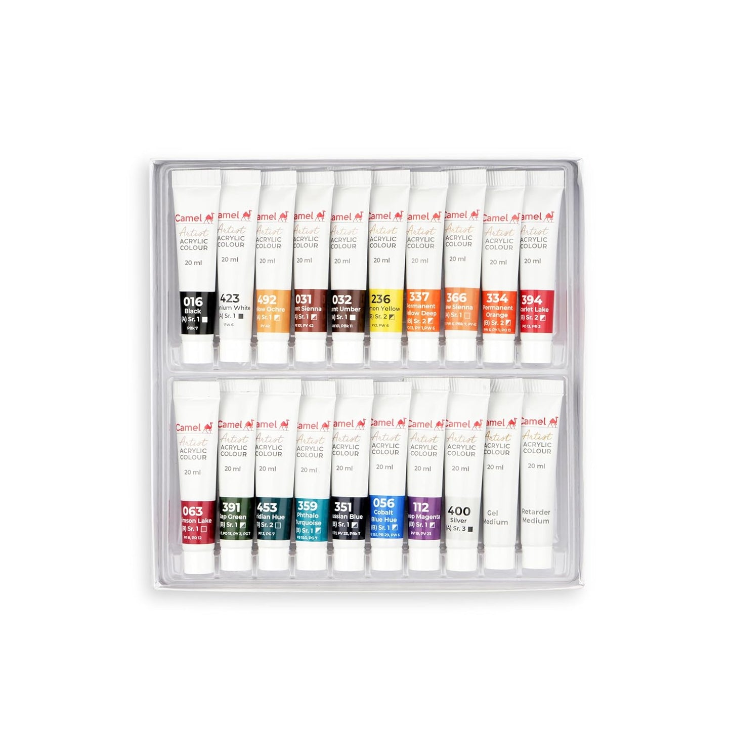 Camel Artist Acrylic colour set - 18 Shades| 20ml