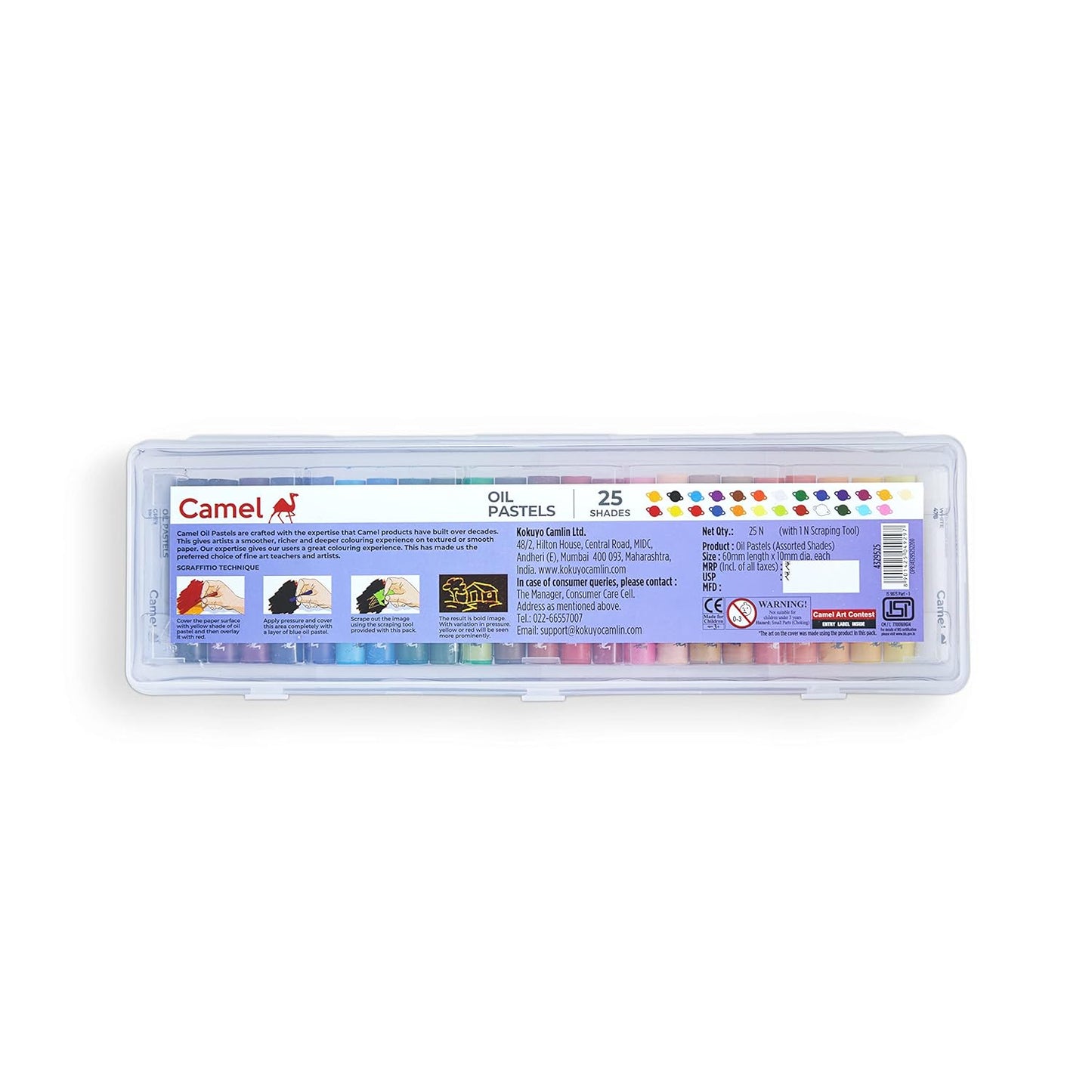 Camel Oil Pastel With Reusable Plastic Box | 25 Shades