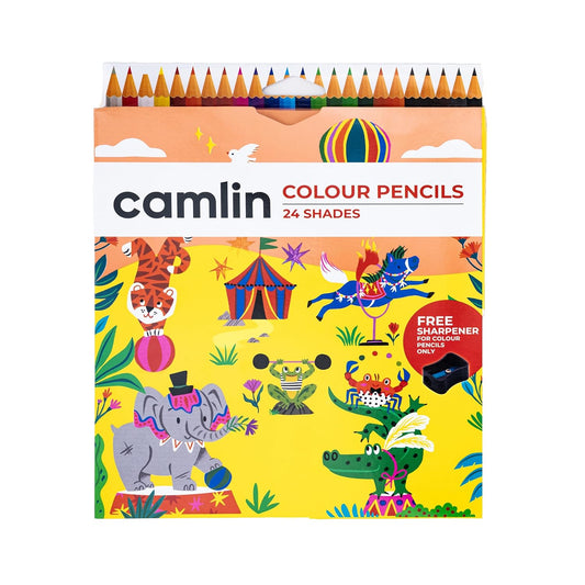 Camel Colour Pencils | Assorted pack of 24 shades with Sharpener