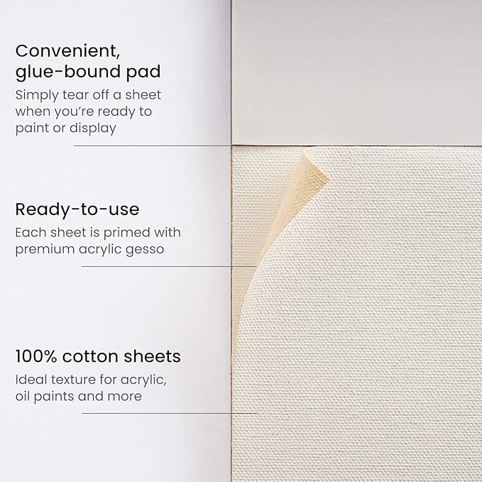 Cotton Canvas Pad  | 16*20 Inch | 10 Sheets