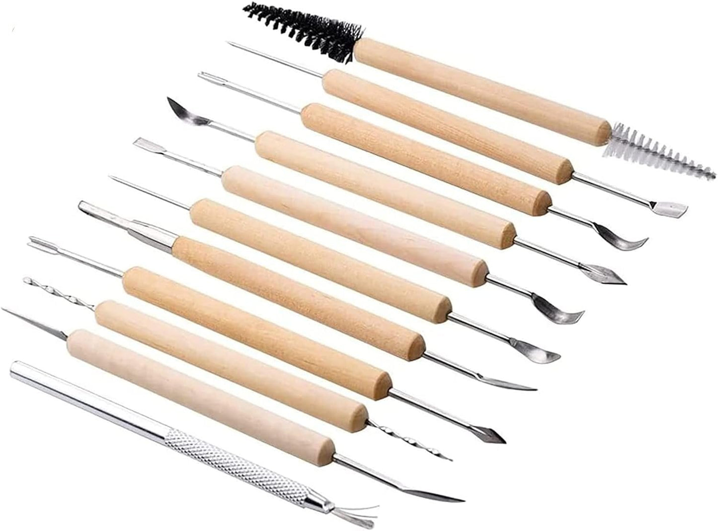 Ceramic Wooden Handle Professional Tools Kit | Clay Pottery, Sculpting | 11 pcs