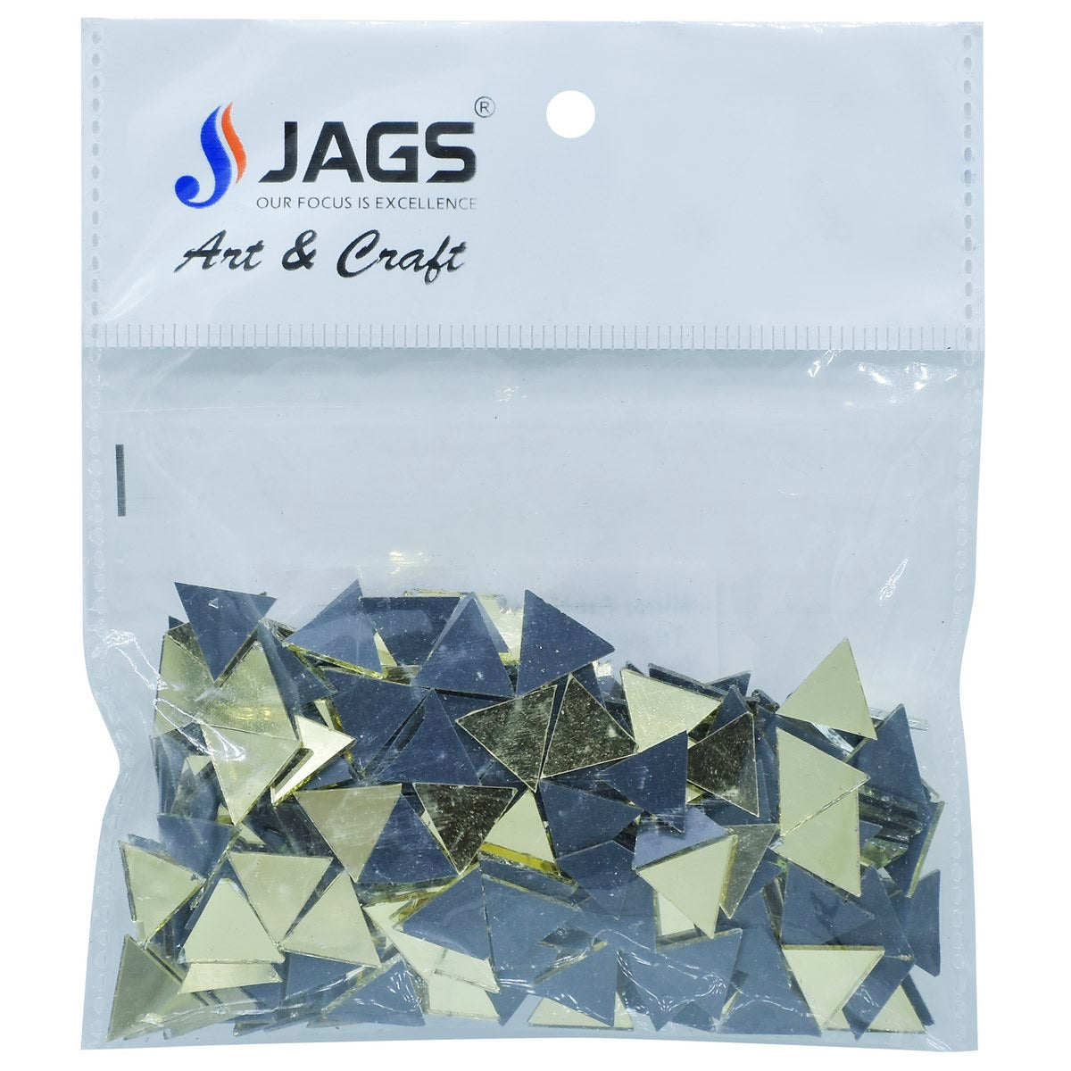 Jags DIY, Art & Craft Mirrors | Lippon & Mandala Art Mirrors | Medium Triangular Shape | 50gm
