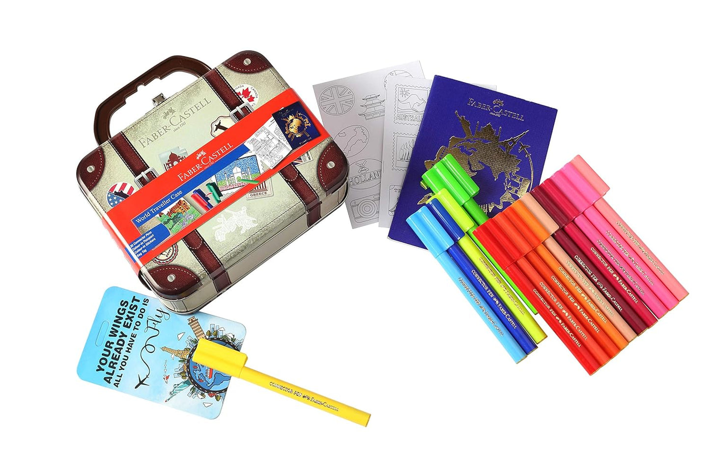 Faber-Castell Connector Pens Travel Case | Multicolor | Metal Case