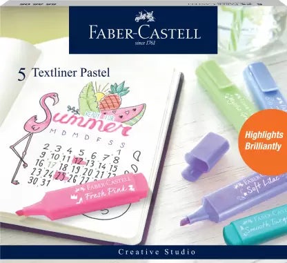 Faber Castell Highlighter Set | Pastel Shades | Set of 5