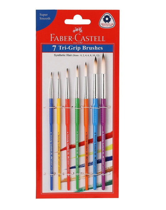 Faber-Castell Tri-Grip Brush - Round, Pack of 7