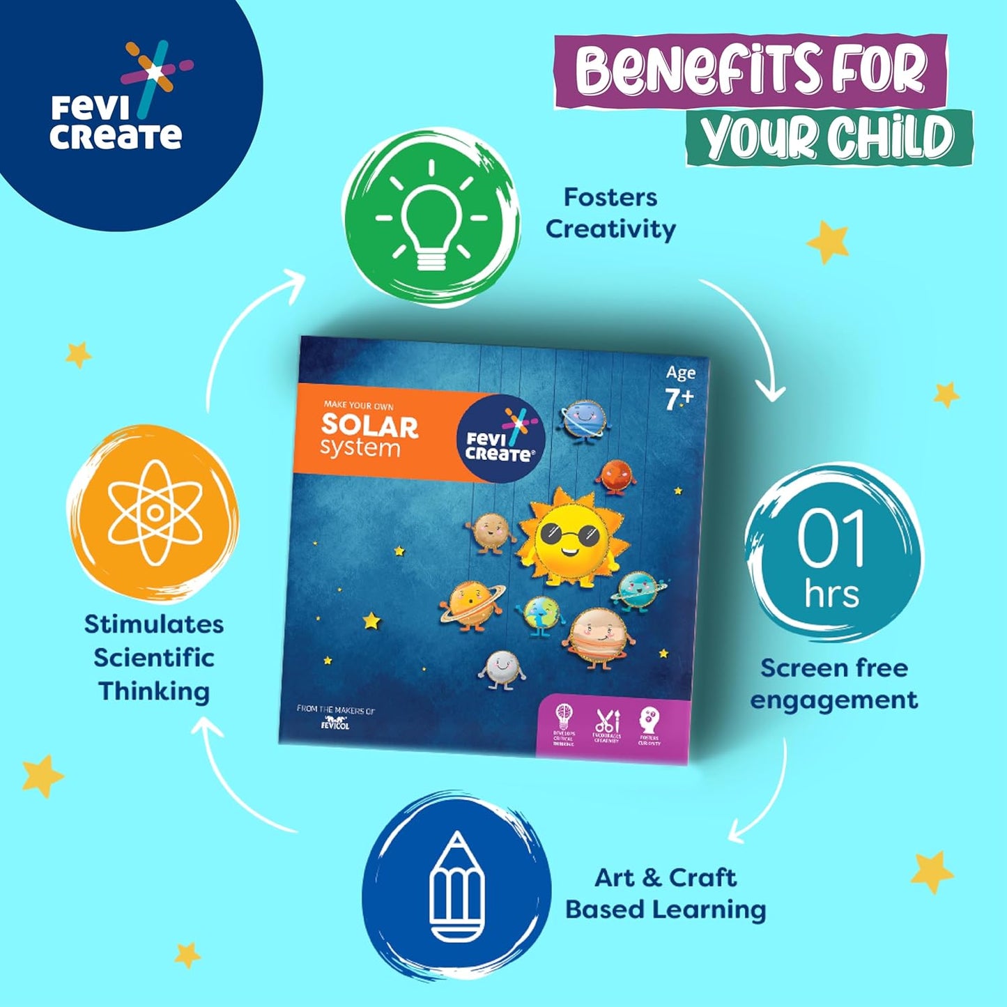 Fevicreate Solar System Art & Craft Kit | Age 8+ years | Kids