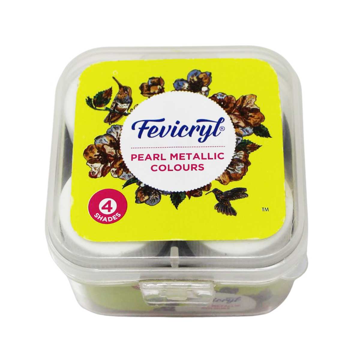 Fevicryl Pearl Metallic Colour Set | 4 Shades | 40ml