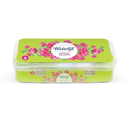 Fevicryl Acrylic Colours Sunflower Kit | 10 Colours | 15 ml