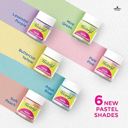 Fevicryl Pastel Acrylic Colours Kit | 6 Shades | 15ML